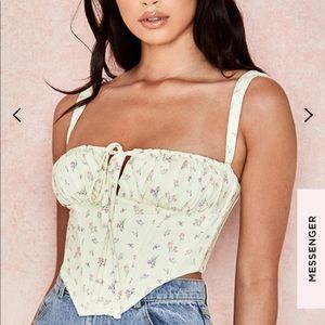 Gene lemon floral corset top